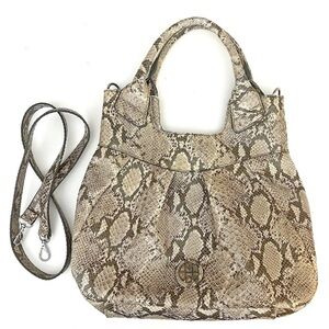 Marc Bouwer Python Print Tote Bag Convertible Crossbody Purse Pocketbook